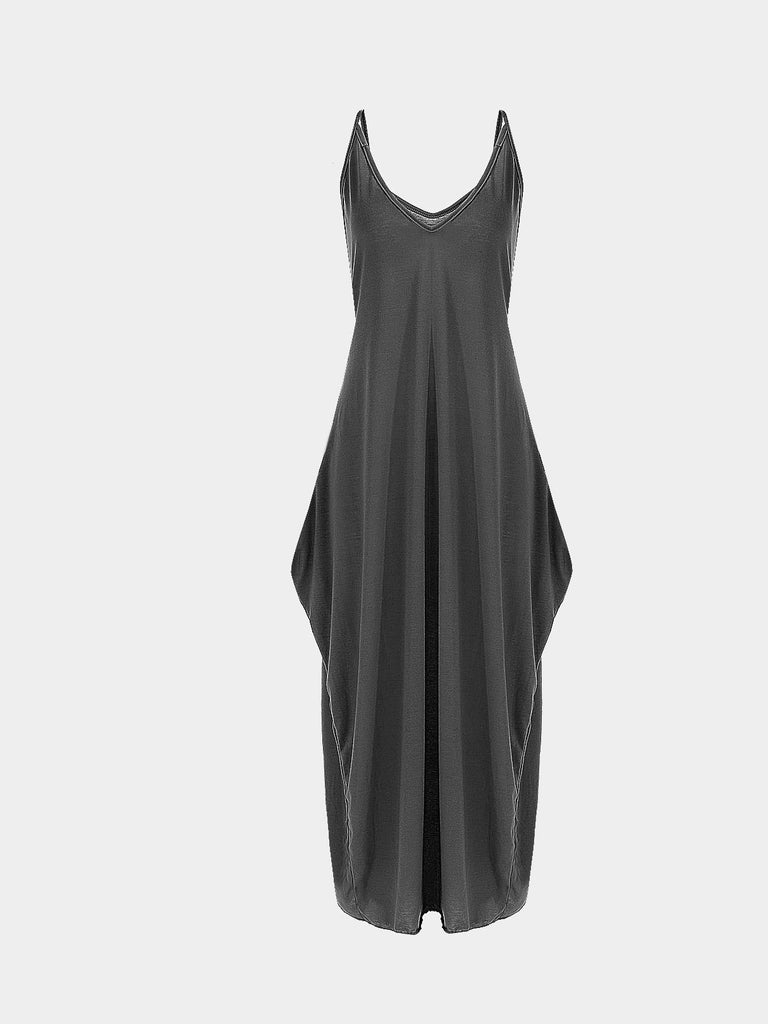 V-Neck Sleeveless Black Dresses