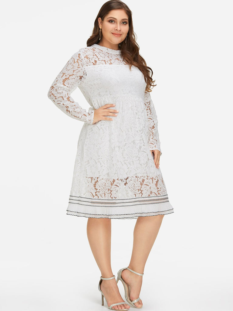 Womens Long Sleeve Plus Size Dress