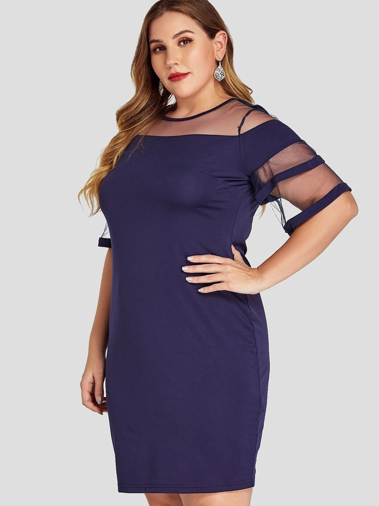 Ladies Dark Blue Plus Size Dresses