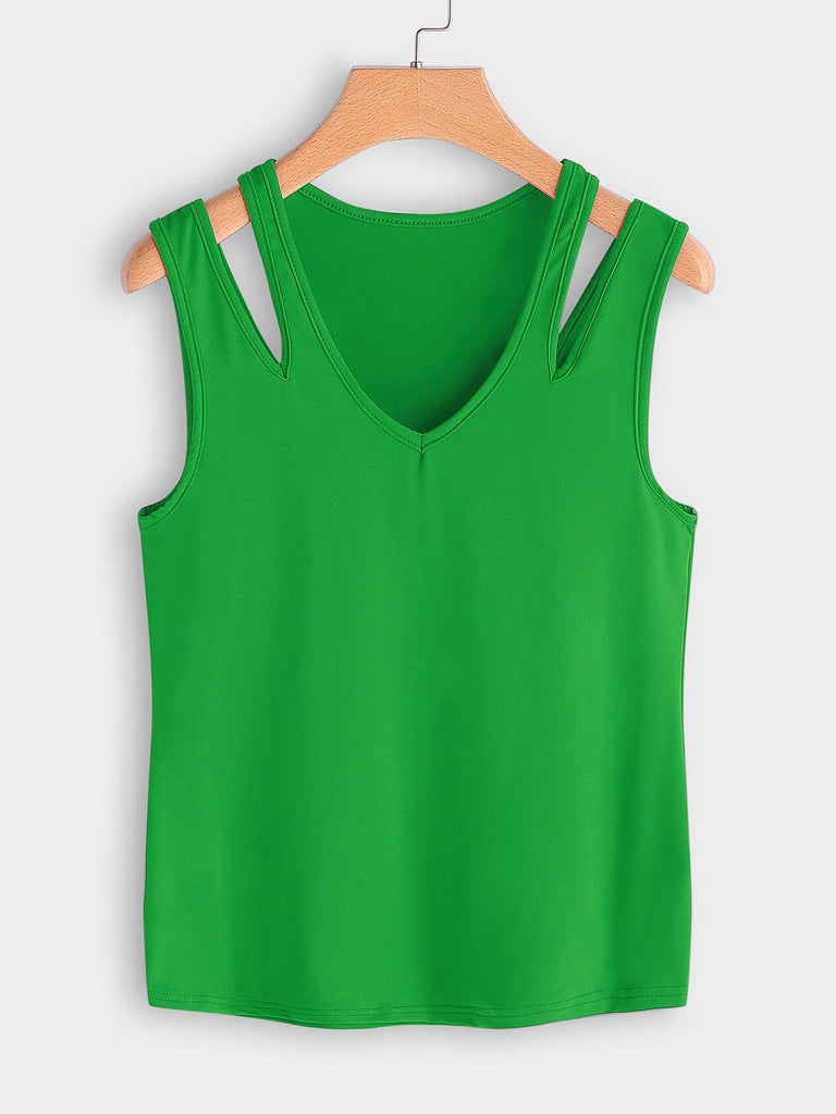 V-Neck Cut Out Sleeveless Camis