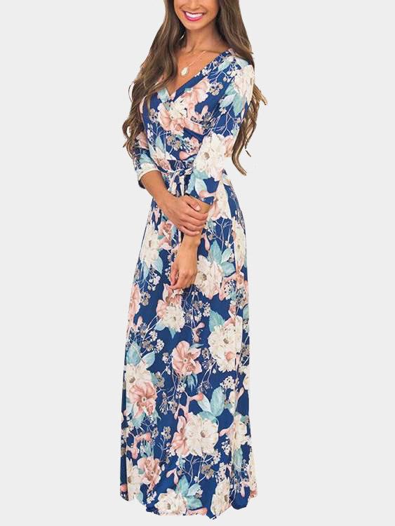 Ladies 3/4 Sleeve Maxi Dresses