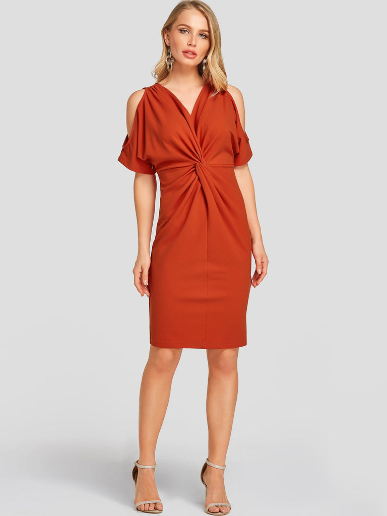 Womens Orange Sexy Dresses