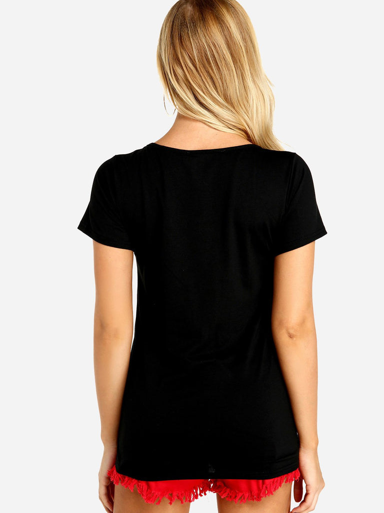 Womens Black T-Shirts