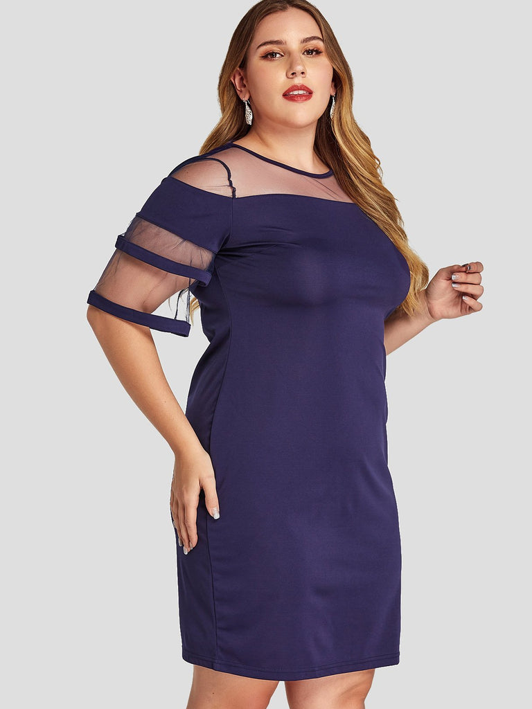 Ladies Short Sleeve Plus Size Dress