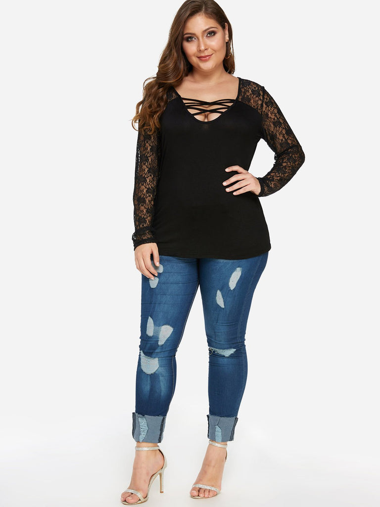 Womens Long Sleeve Plus Size Tops