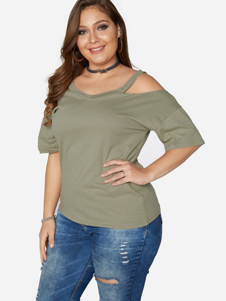 Ladies Green Plus Size Tops