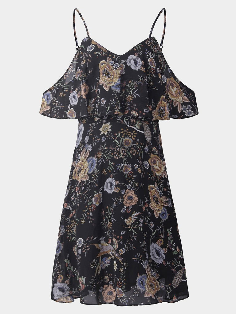 Ladies Black Floral Dresses