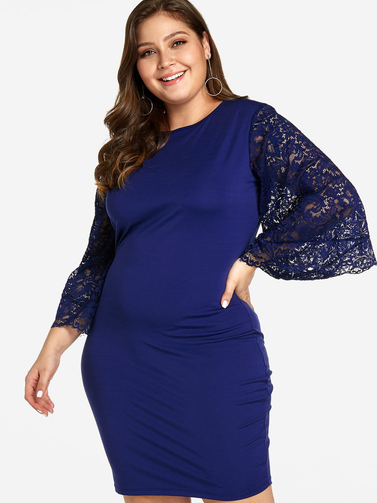 Ladies Long Sleeve Plus Size Dress