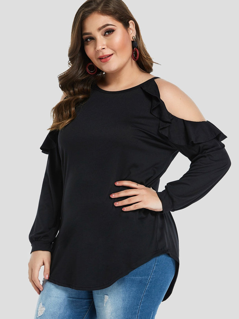 Ladies Long Sleeve Plus Size Tops