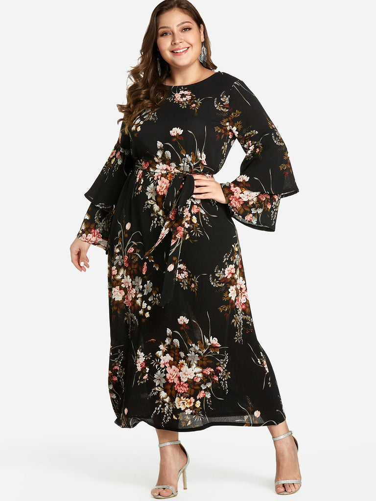 Womens Long Sleeve Plus Size Dress