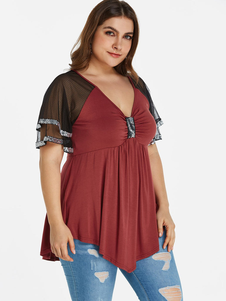 Womens Cotton Tops Plus Size