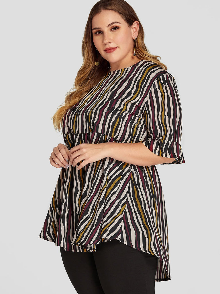 Womens Striped Plus Size Tops