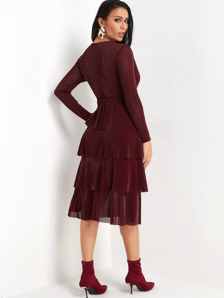 Womens Burgundy Sexy Dresses