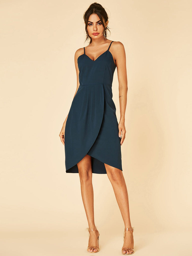 Womens Navy V-Neck Dresses