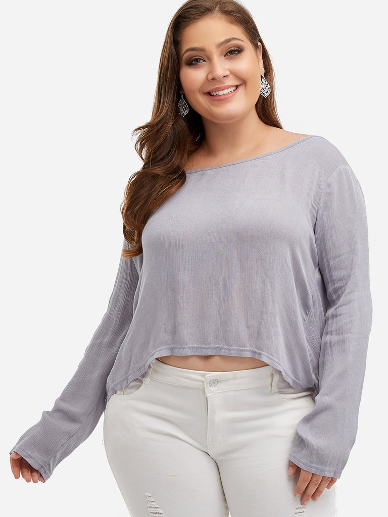 Ladies Grey Plus Size Tops