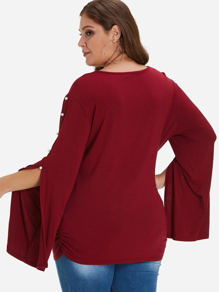 Womens Burgundy Plus Size Tops