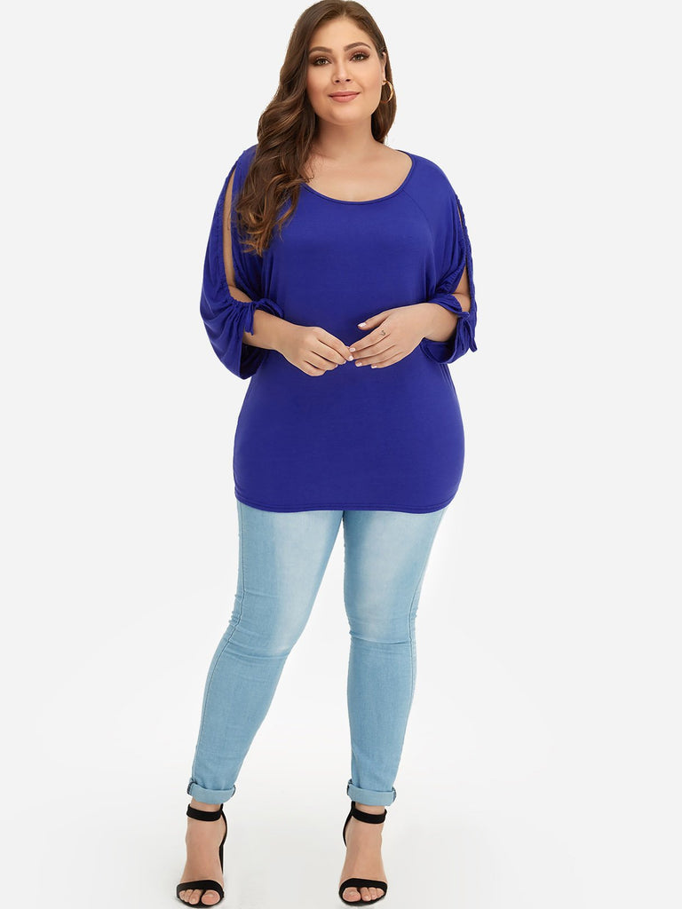 Womens 3/4 Sleeve Plus Size Tops