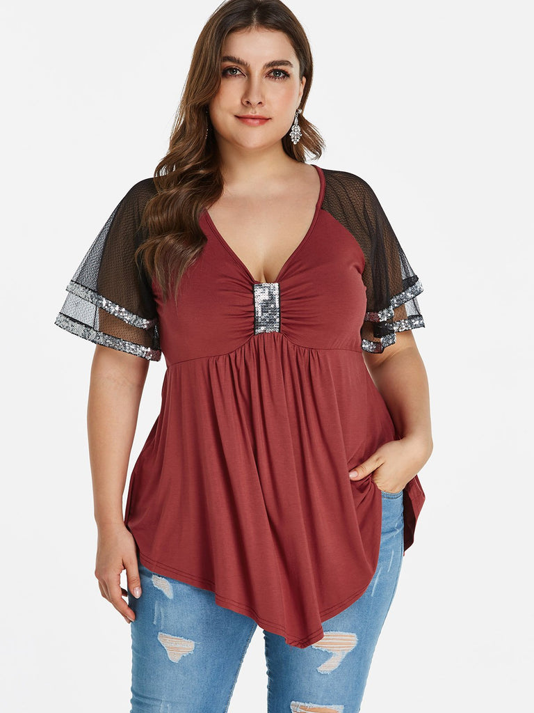 Womens Plus Size Purple Tops