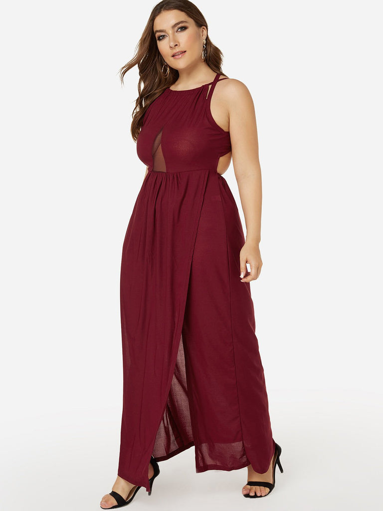 Ladies Burgundy Plus Size Dresses