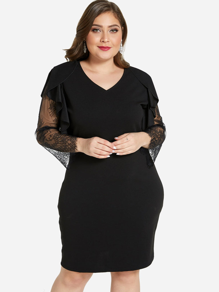 Ladies Long Sleeve Plus Size Dress