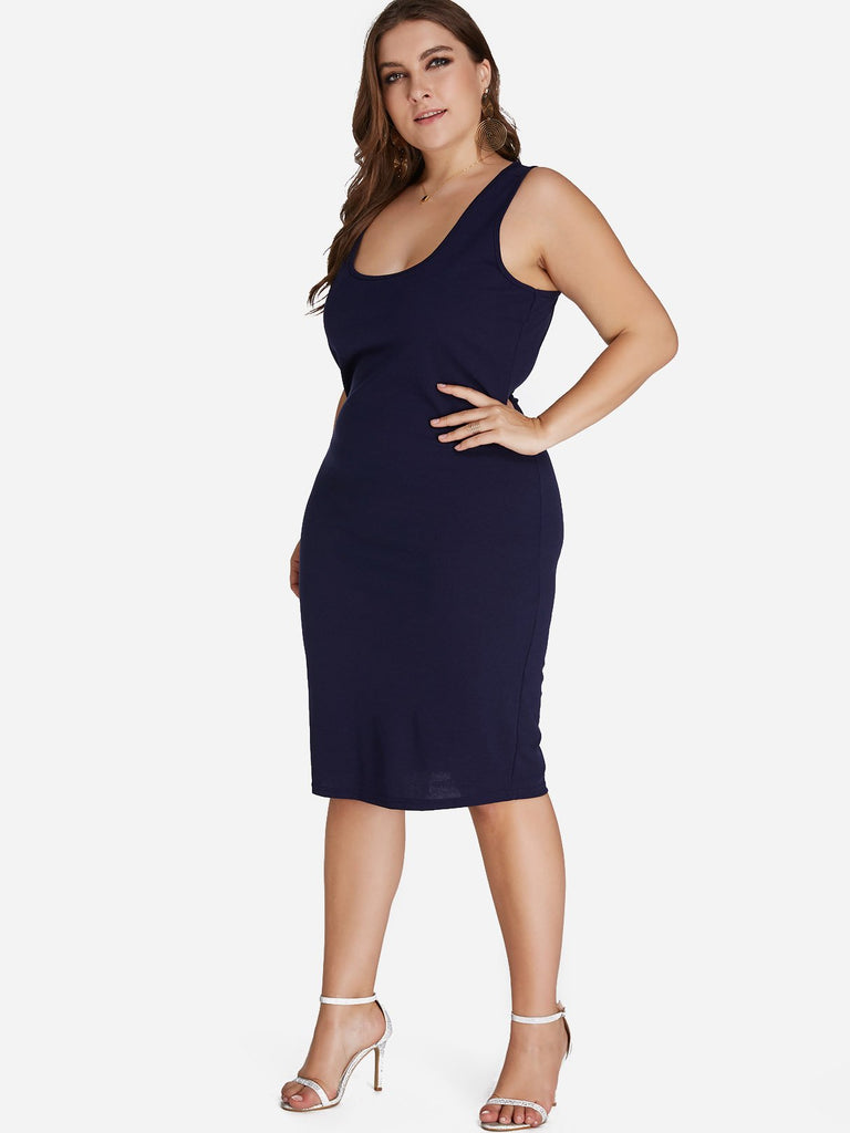 Ladies Navy Plus Size Dresses