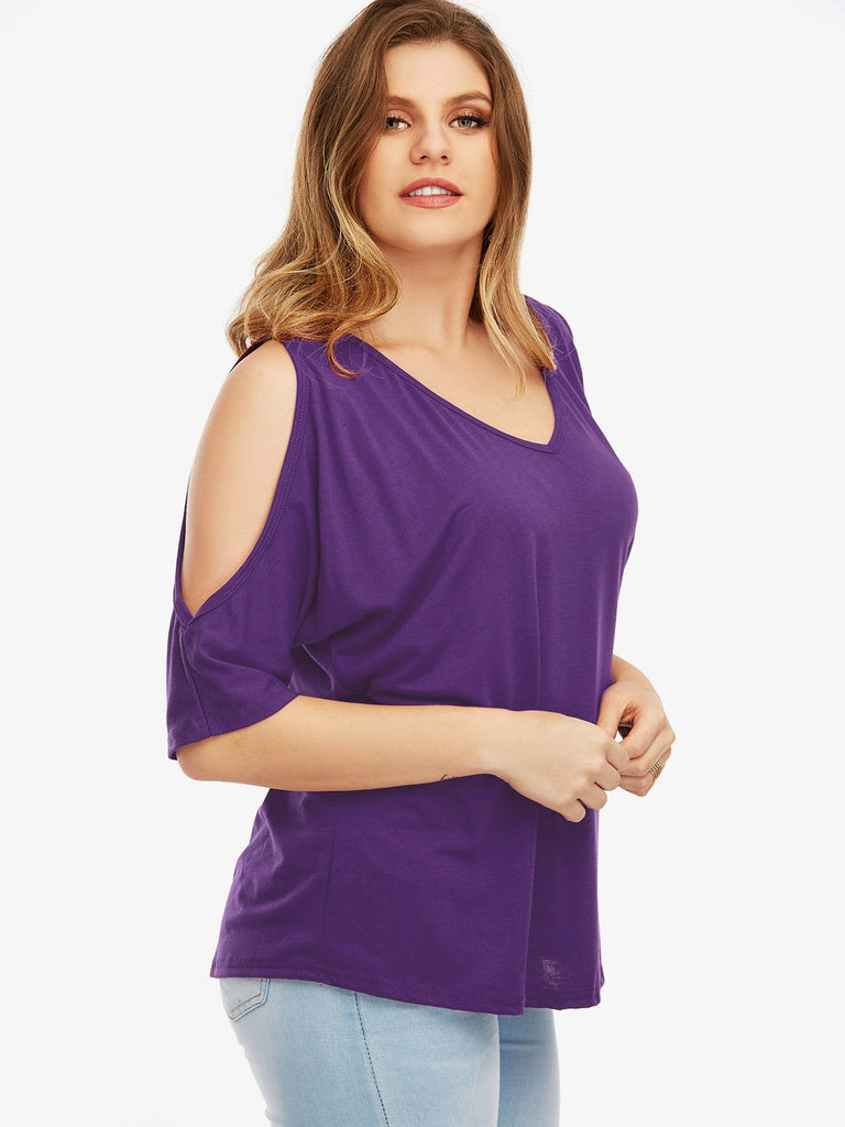 Ladies Purple Plus Size Tops