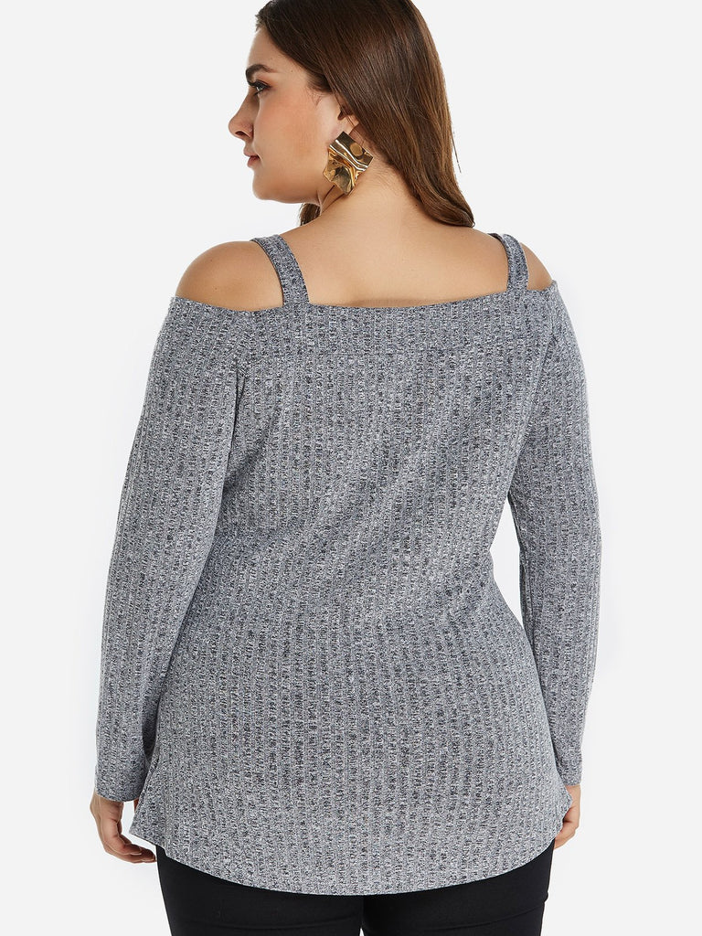 Womens Grey Plus Size Tops