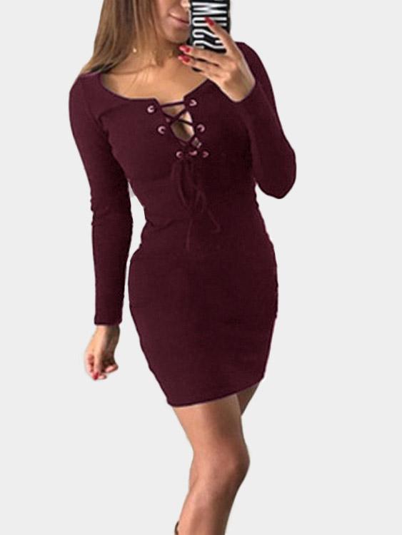 Ladies Long Sleeve Mini Dress