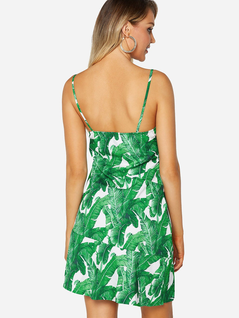 Womens Green V-Neck Dresses