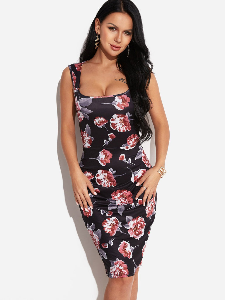 Ladies Floral Bodycon Dresses