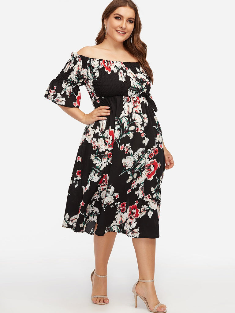 Womens Half Sleeve Plus Size Dresses