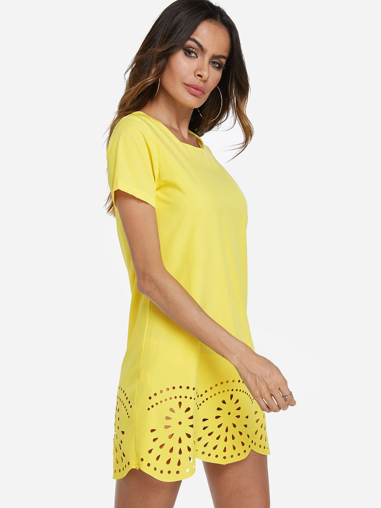 Ladies Yellow Casual Dresses