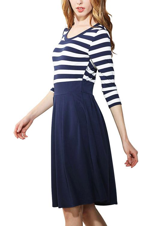 Ladies 3/4 Sleeve Midi Dress