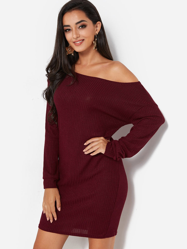 Ladies Burgundy Casual Dresses