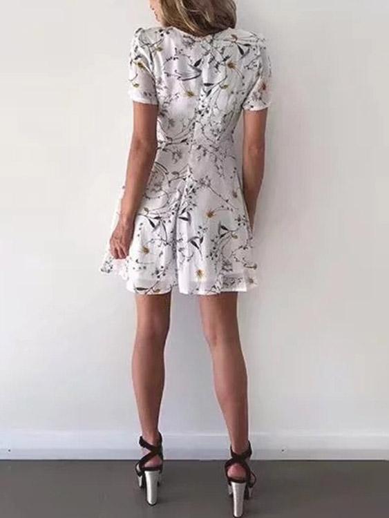 Ladies White Floral Dresses