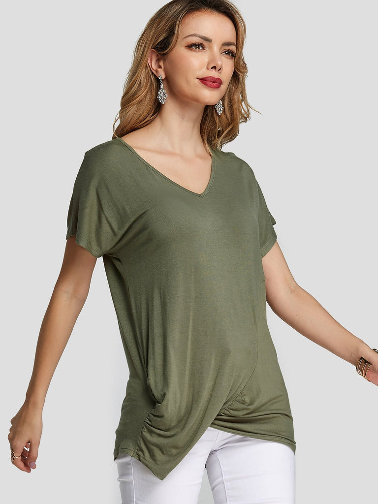 Ladies Army Green T-Shirts