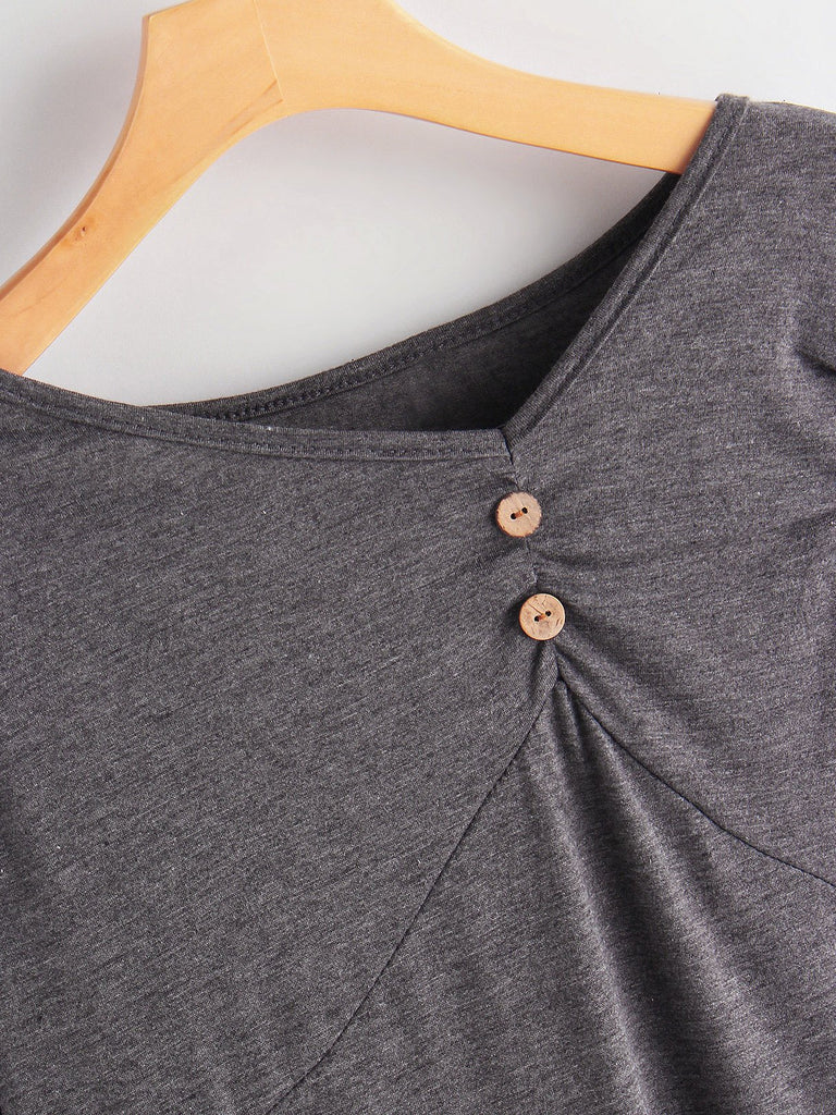 Ladies Grey V-Neck Dresses