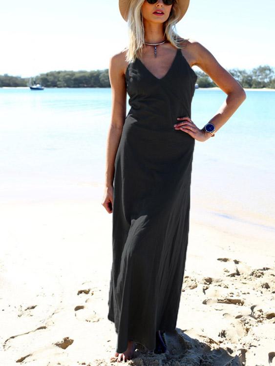 Ladies Sleeveless Maxi Dress