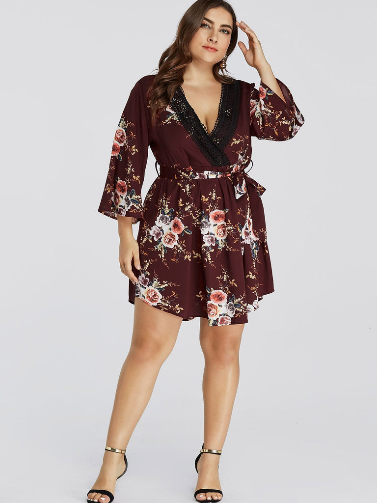 Ladies V-Neck Plus Size Dress