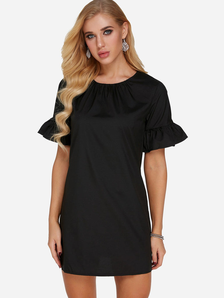 Womens Short Sleeve Mini Dress