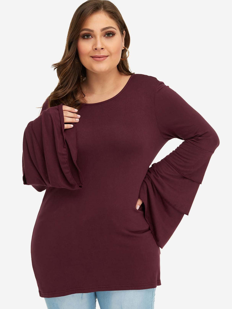 Ladies Long Sleeve Plus Size Tops