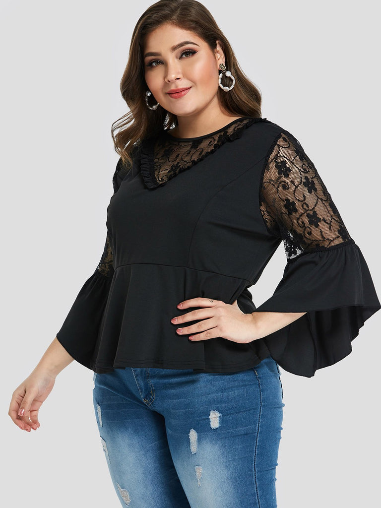 Ladies 3/4 Sleeve Plus Size Tops