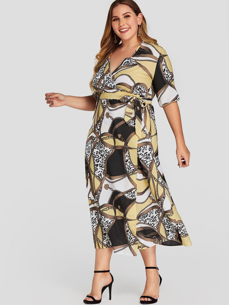 Ladies Yellow Plus Size Dresses