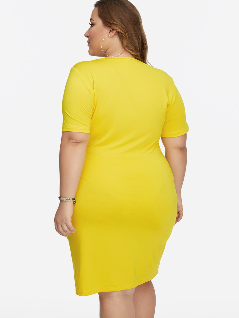 Womens Yellow Plus Size Dresses