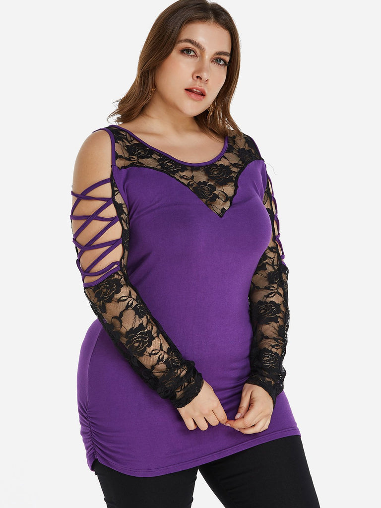 Ladies Purple Plus Size Tops