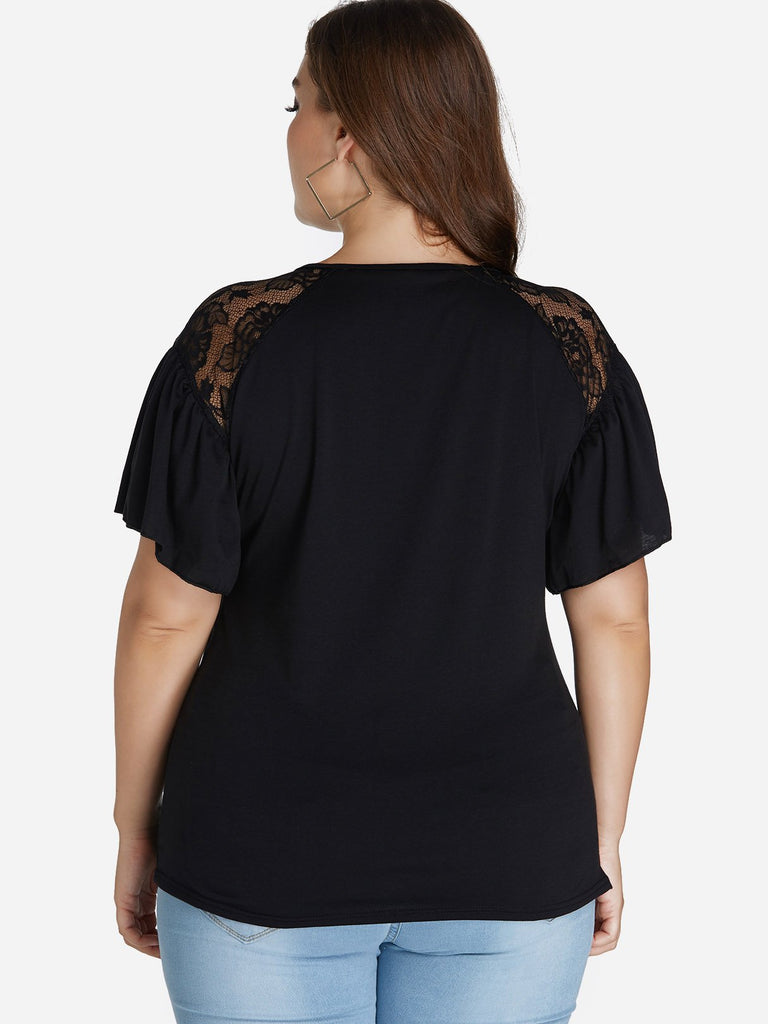 Womens Black Plus Size Tops