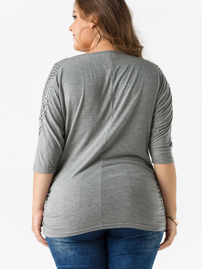 Womens Grey Plus Size Tops