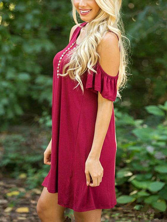 Ladies Burgundy Mini Dresses