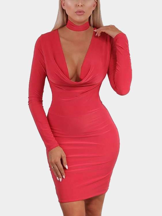 Ladies V-Neck Dresses