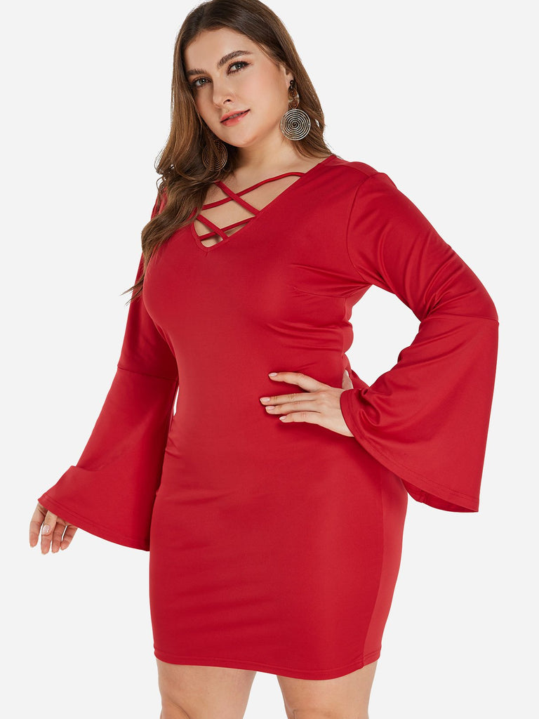 Ladies Red Plus Size Dresses